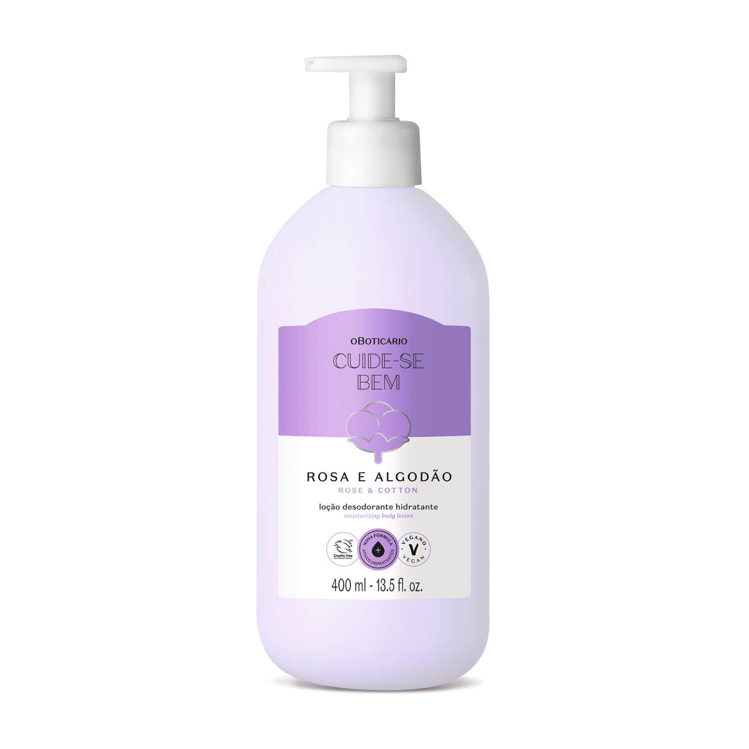 Cuide-se Bem Rosa e Algodão Hydrating Body Lotion 400ml