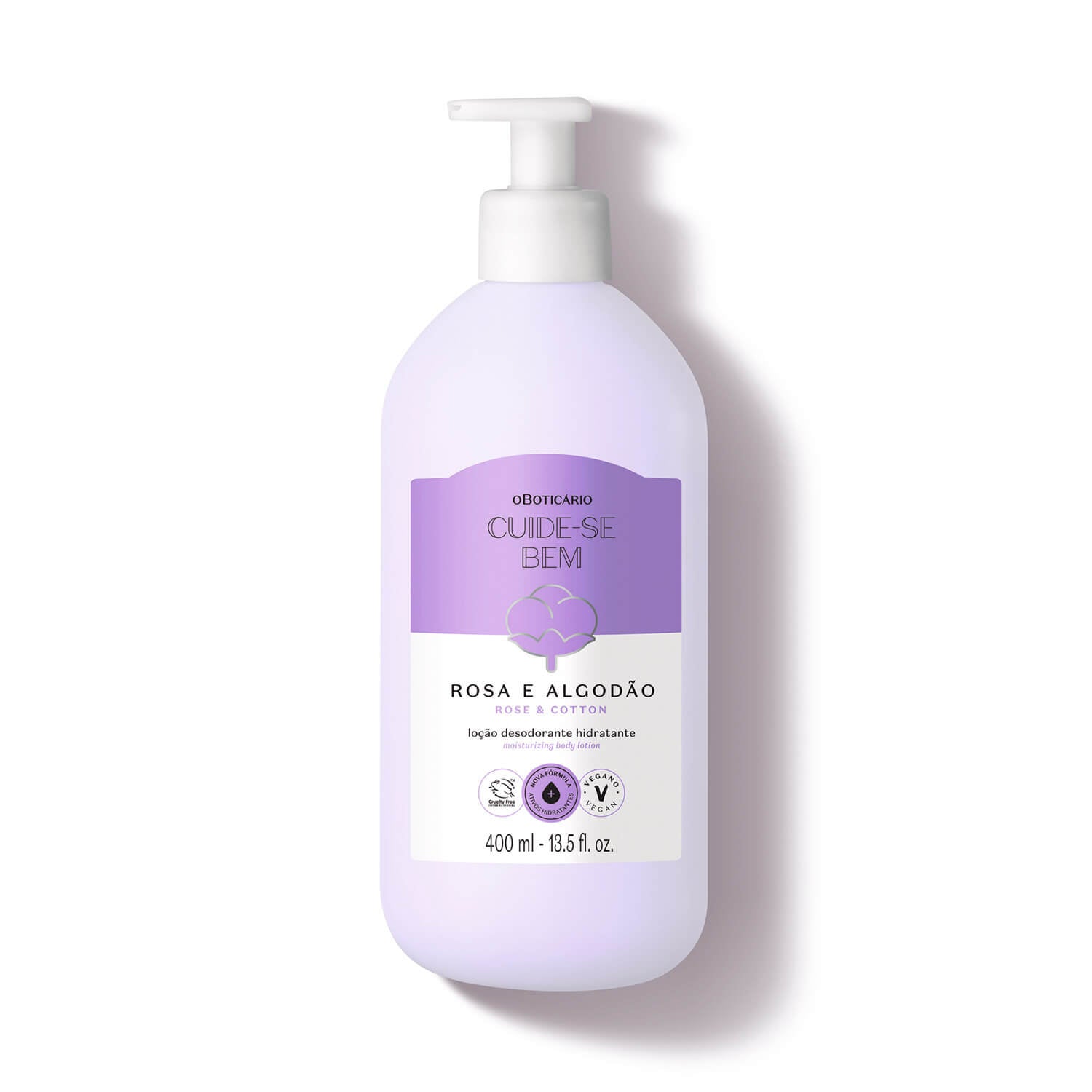 Cuide-se Bem Rosa e Algodão Hydrating Body Lotion 400ml