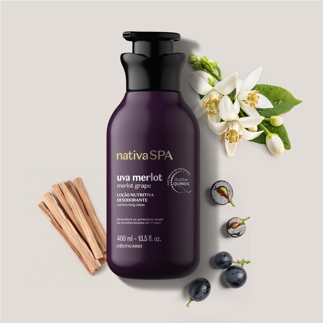 Loción Hidratante Corporal Uva Merlot 400ml Nativa Spa