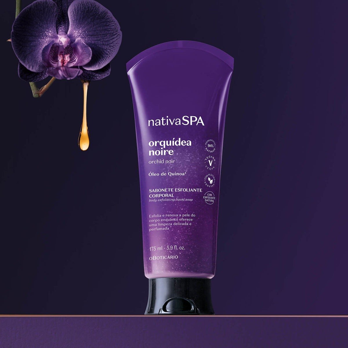 Nativa Spa Orquidea Noire Liquid Exfoliating Body Soap
