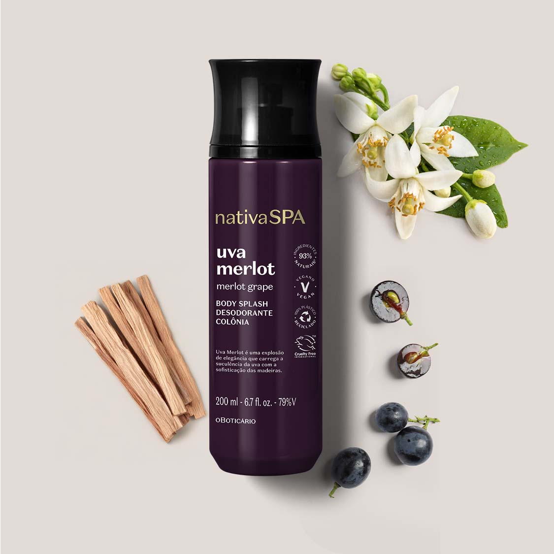 Nativa SPA Uva Merlot Body Splash 200ml