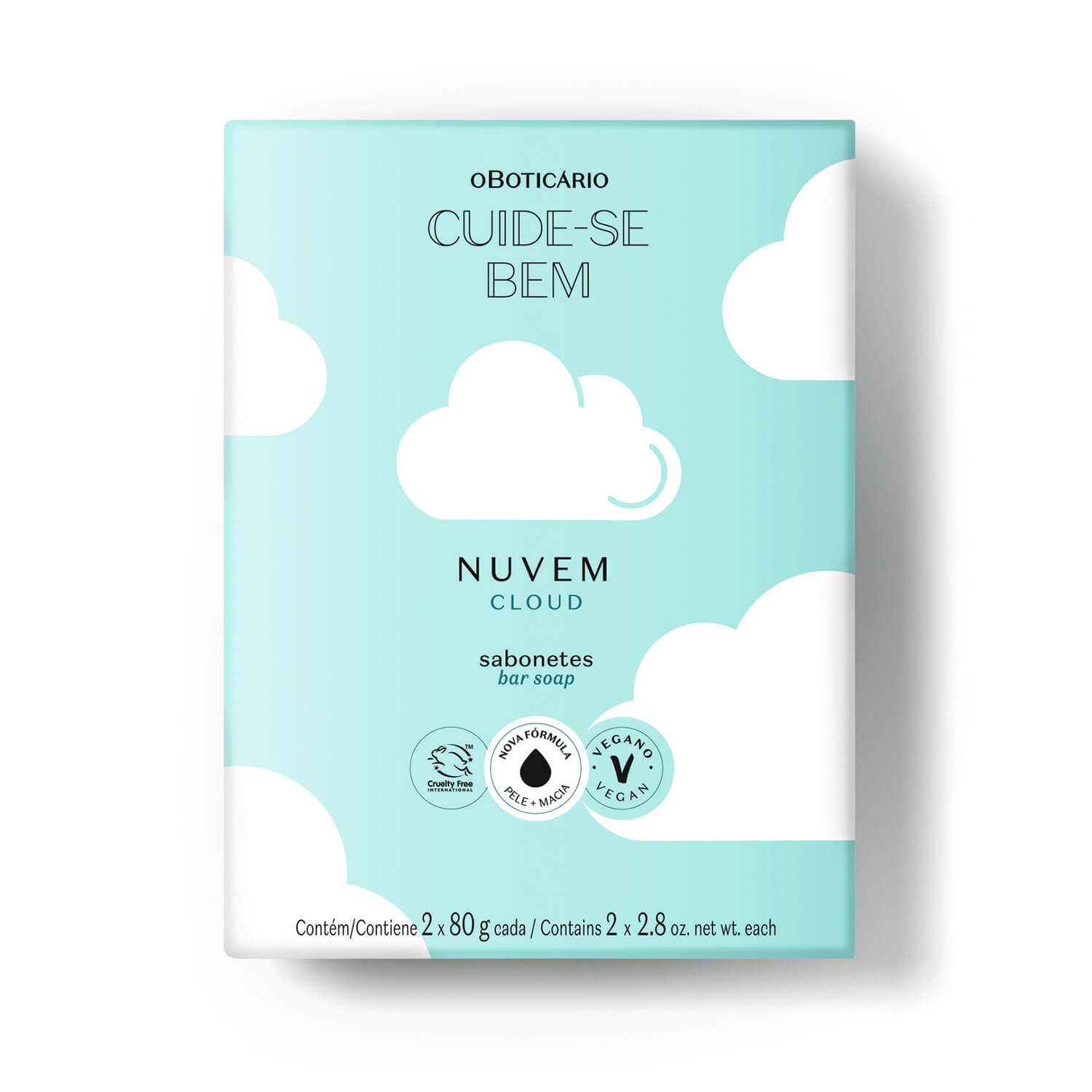 Cuide-se Bem Nube Jabón en Barra 2x80g Limpieza Suave