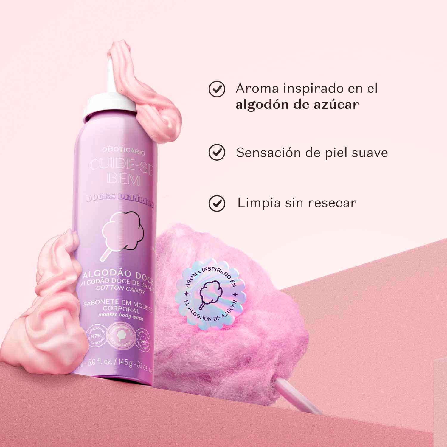 Cuide-se Bem Dulces Delirios Mousse Corporal Algodón Dulce 150ml