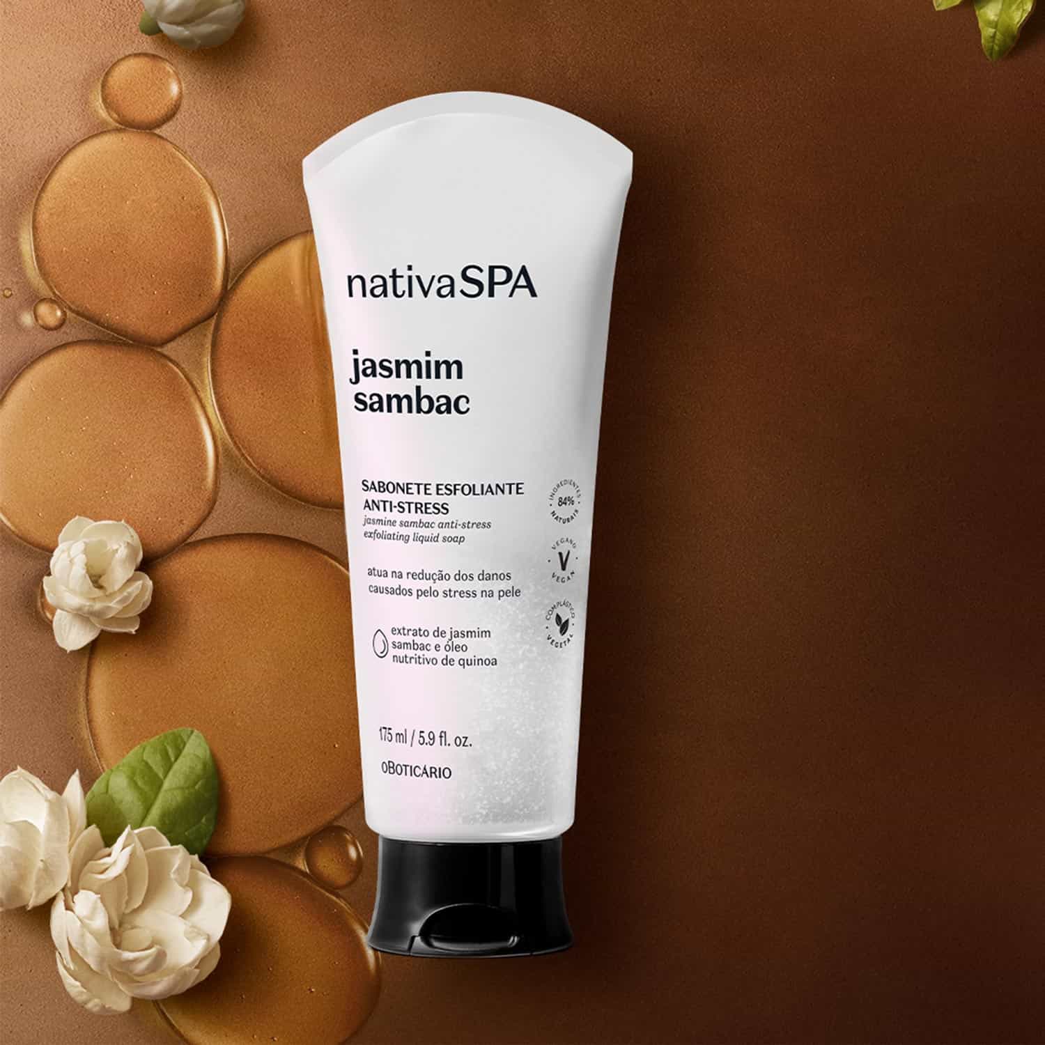Nativa SPA Jabón Líquido Corporal Exfoliante Antiestrés Jasmín Sambac 175ml