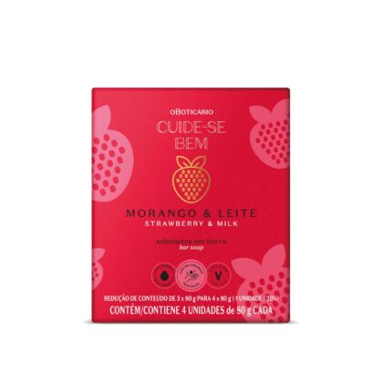 CUIDE-SE BEM Jabones Corporales en Barra Fresa y Leche 4x80g