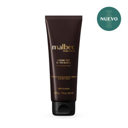 Malbec Pure Gold Crema de Afeitar Antes y Después 200g