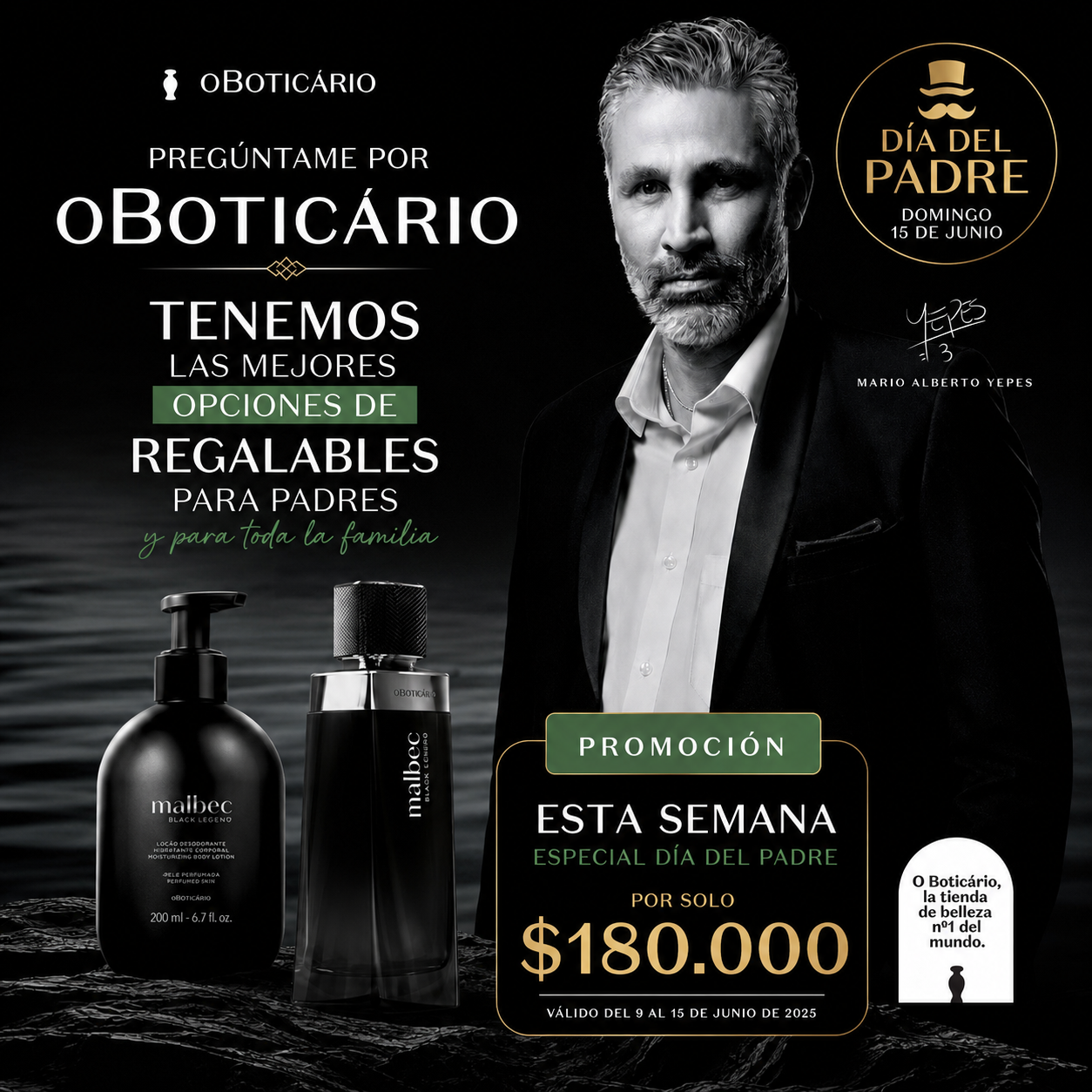 Kit Malbec Black Legend Día del Padre | Perfume + Loción Corporal | Edición Especial
